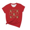 thumbnail image 4 of Hyknon Hauts pour Femmes Été Saint-Valentin Imprimé Manches Courtes Col Rond Haut/chemise Pull Doux Polyvalent pour Sortir, 4 of 4