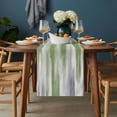 thumbnail image 2 of Sage Green Gray Table Runner - 60 Inch Long, Kitchen Dining Table Runner Dresser Scarves, Gradient Country Abstract Aesthetic Farmhouse Decor for Coffee Tables Wedding Party Banquet, 2 of 8