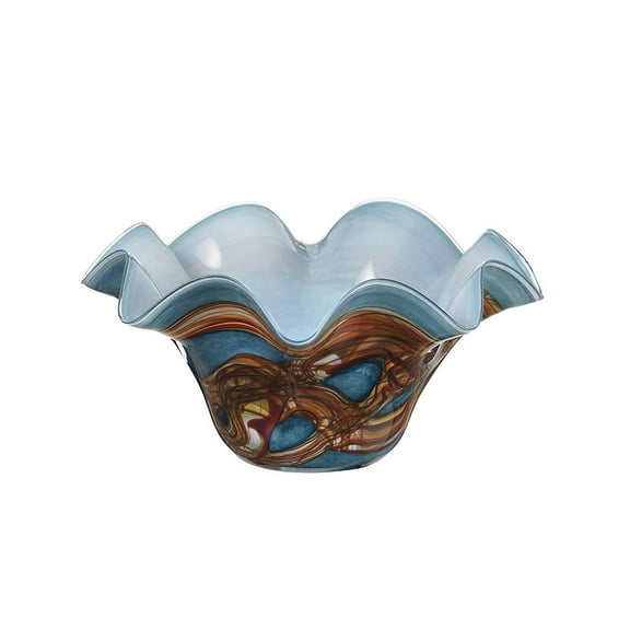 Elegant and Modern Decorative Classical Glass and Marble Bowl for Housewarming Gift - 14" Glass Bowl, Synergy