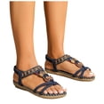 thumbnail image 4 of Zynoxe Womens Sandals Breathable Open Toe Vacation Beach Sandals Comfortable Elastic Strap Shoes for Women Summer Fashion Bohemian Flats Shoes Wedding Footwear 9, 4 of 7