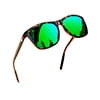 01-Leopard Frame/Brown Temple/Mirrored Green