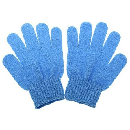 One Spa 1 1 Pcs Candy Color Shower Exfoliating Skin Spa Bath Gloves Massage Clean Hygiene Gloves blue ()