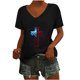 thumbnail image 1 of Camisetas Casuales de las Mujeres Gradiente Día de la Independencia Impreso Cuello Redondo, Blusa de Manga Corta para Diario, Fiesta Y Primavera Verano, 1 of 5