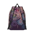 thumbnail image 2 of Honeii Fireworks2 Print Canvas College Laptop Backpack, Durable Rucksack Travel Notebook Bag School Backpack Book Bag for Men Women-Small, 2 of 7