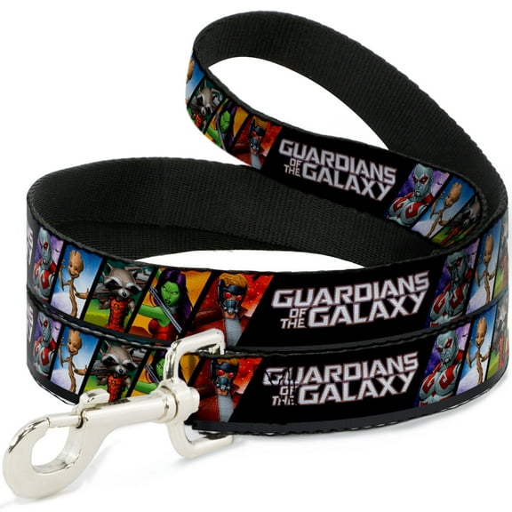 Marvel Comics Pet Leash, Dog Leash, Guardians of the Galaxy Character Pose Blocks, 4 Feet Long 1.0 Inch Wide