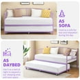 thumbnail image 6 of Twin Daybed, Sturdy Metal Day Bed with Steel Slat Support, Arched Headboard Sofa Bed for Living Room, Bedroom and Guest Room, Pink, 6 of 10