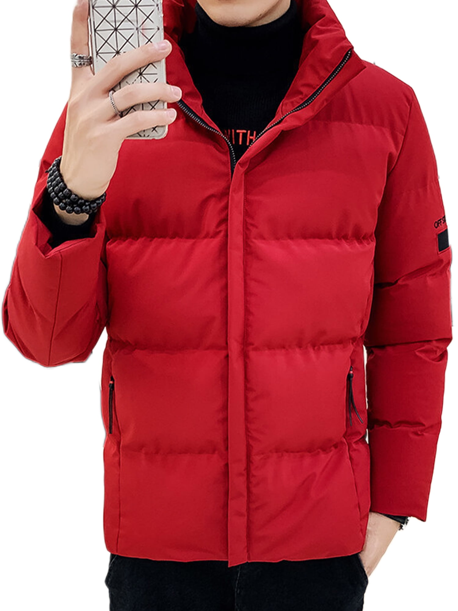 Calvin Klein Polar Hooded Puffer Bib Jacket In Red For Men, 45% OFF