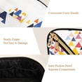 thumbnail image 5 of FORMRS Makeup Bag Travel Cosmetic Organizer for Women Fold Flat Zipper Pouch with Handle, White Abstract Triangles, 5 of 8