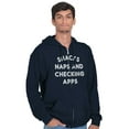 thumbnail image 5 of Snacks Naps Checking Apps Lazy Chill Zip Up Hoodie Men's Women's Brisco Brands S, 5 of 6