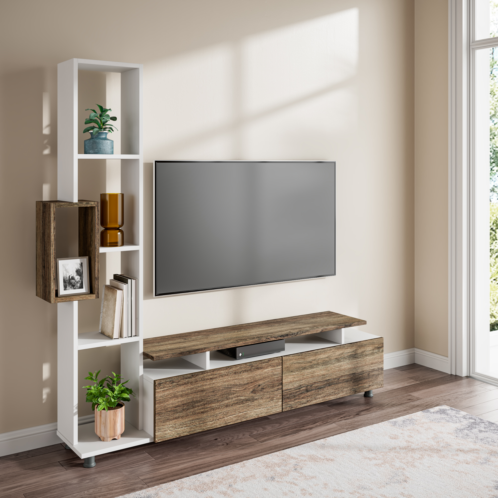 Ada Home Décor 2 Tier Rossano TV Stand for TVs up to 53", White