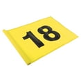 thumbnail image 2 of Banderas Verdes de Golf para Práctica de Entrenamiento de Golfistas, 51 X 36 Cm, Bandera de Golf de Repuesto para Patio, Campo de Práctica de Patio Tr Amarillo con el número 18 Soledad Golf poniendo bandera verde, 2 of 7