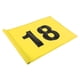 thumbnail image 2 of Bandera de golf numerada profesional de nailon para putting green, ideal para practicar en el patio. Amarillo con el número 18, 2 of 7