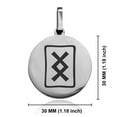 thumbnail image 2 of Stainless Steel Elder Futhark Inguz Rune Round Medallion Keychain Circle Ring, 2 of 2