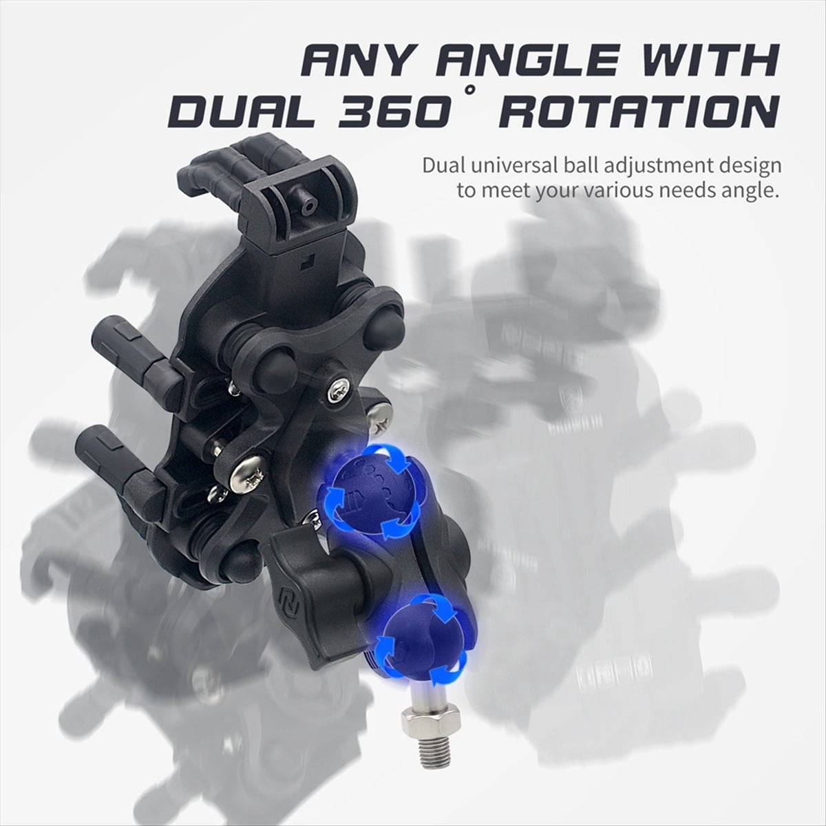 Motorcycle Fork Stem Phone Mount with Vibration Dampener, Adjustable Motorcycle Cellphone Holder Screw Mount - M8