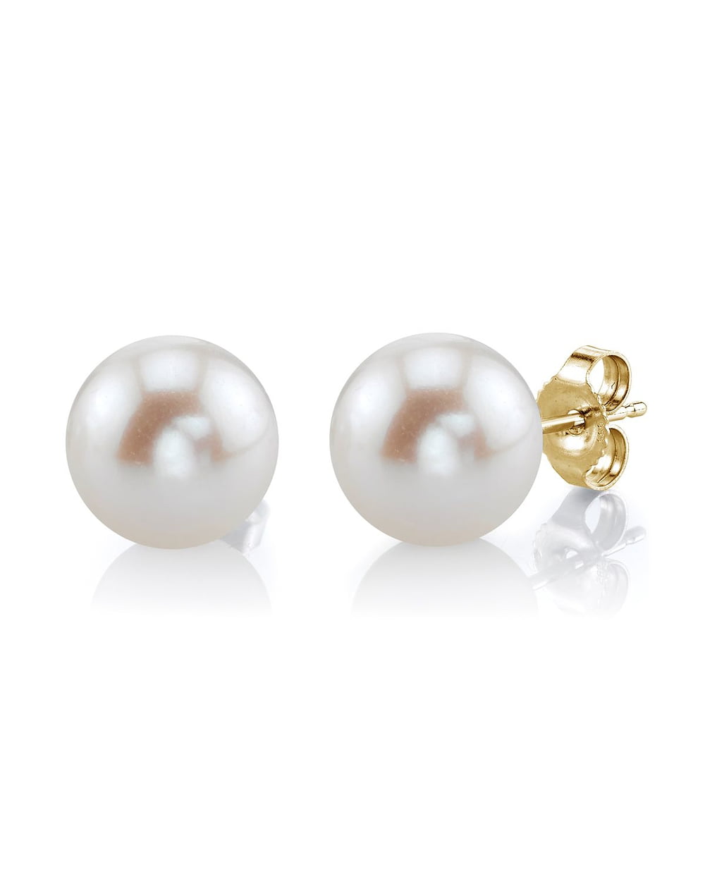 9-10mm Freshwater Pearl Beads White Gold Plate Frame Fashion Stud Earrings1 Pair 
