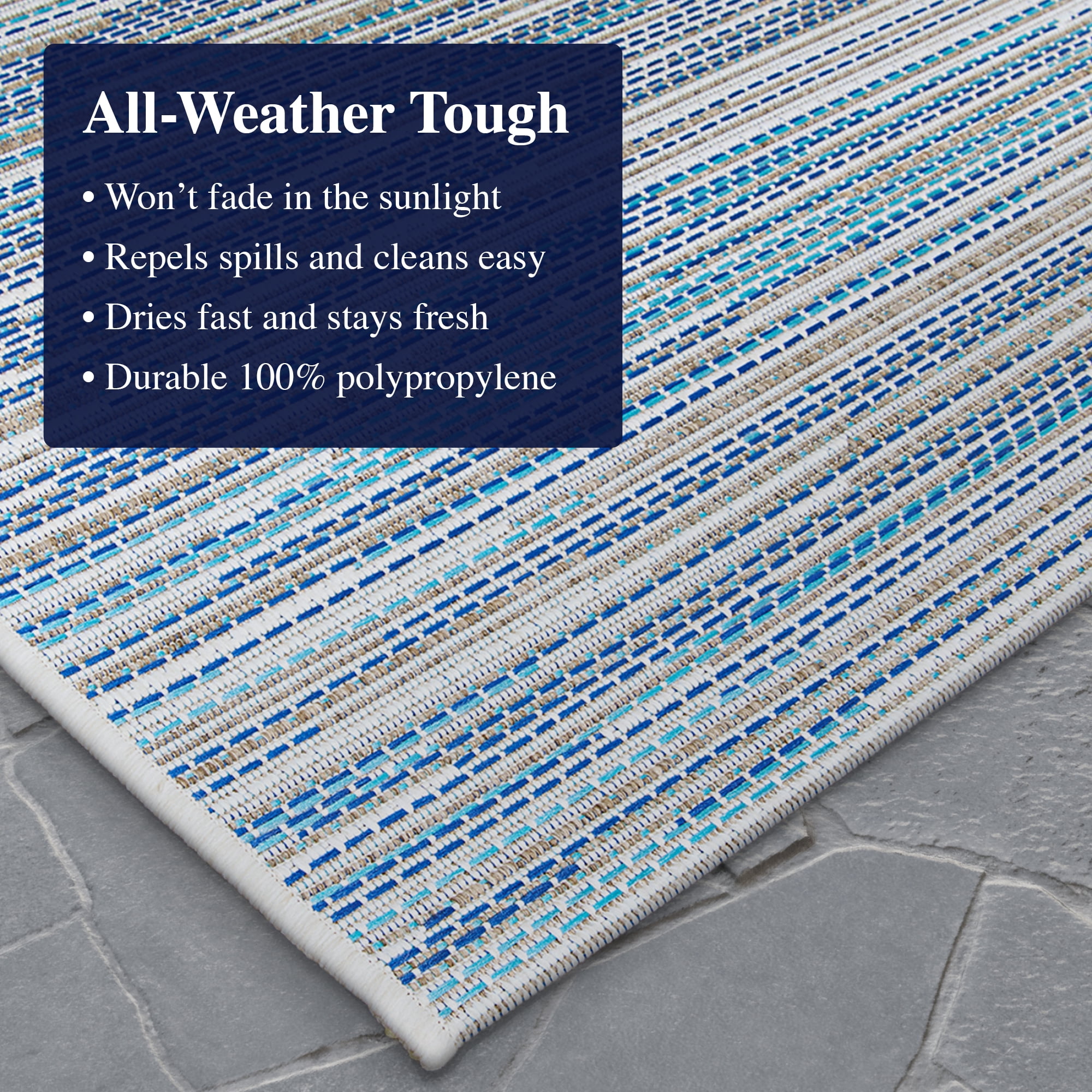 Couristan Alassio Area Rug, Sand/Azure/Turquoise ,Rectangle, 8'6" x 13'