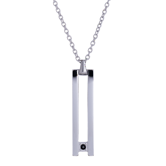 Collar Hombre LUCKMAN Acero Inoxidable con Zircona Cúbica Modelo Roy Plateado UNITALLA