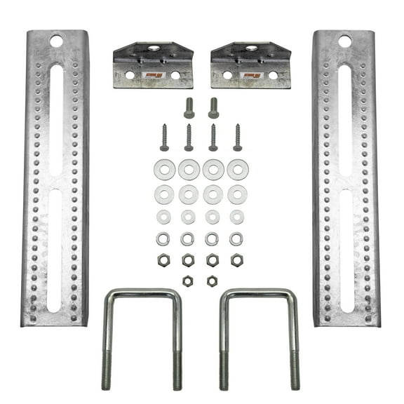 Extreme Max 3006.7081 12" Galvanized Swivel-Top Bunk Bracket with Hardware for 3" x 3" Trailer - 2-Pack