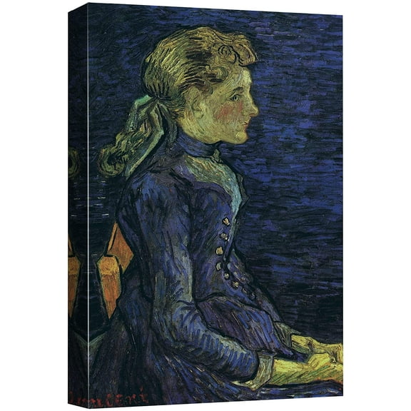 wall26 Canvas Print Wall Art Portrait of Adeline Ravoux, by Vincent Van Gogh Classic Historic Illustrations Fine Art Decorative Rustic Multicolor Colorful for Living Room, Bedroom, Office - 16"x