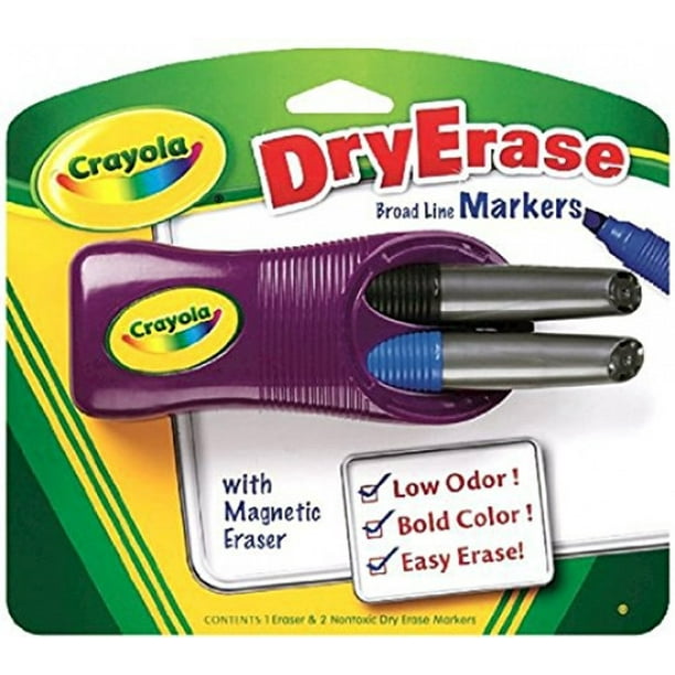 Crayola DryErase Eraser and 2 DryErase Markers (Pack of 3)