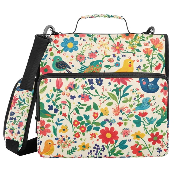 FORMRS Zipper Binder with Shoulder Strap 2-inch Ring 500 Sheet Capacity File Bag, Cartoon Animals