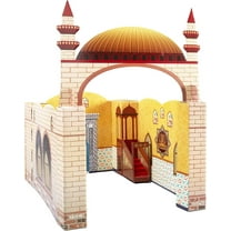 Portable Cardboard Playhouse Masjid for Muslim Kids, Ramadan Gift, Educational Interactive Toy for Learning Praying,Quran Book,Pray and Islam-Teach Salah with Prayer Mat/Rug Islamic Gift for Children