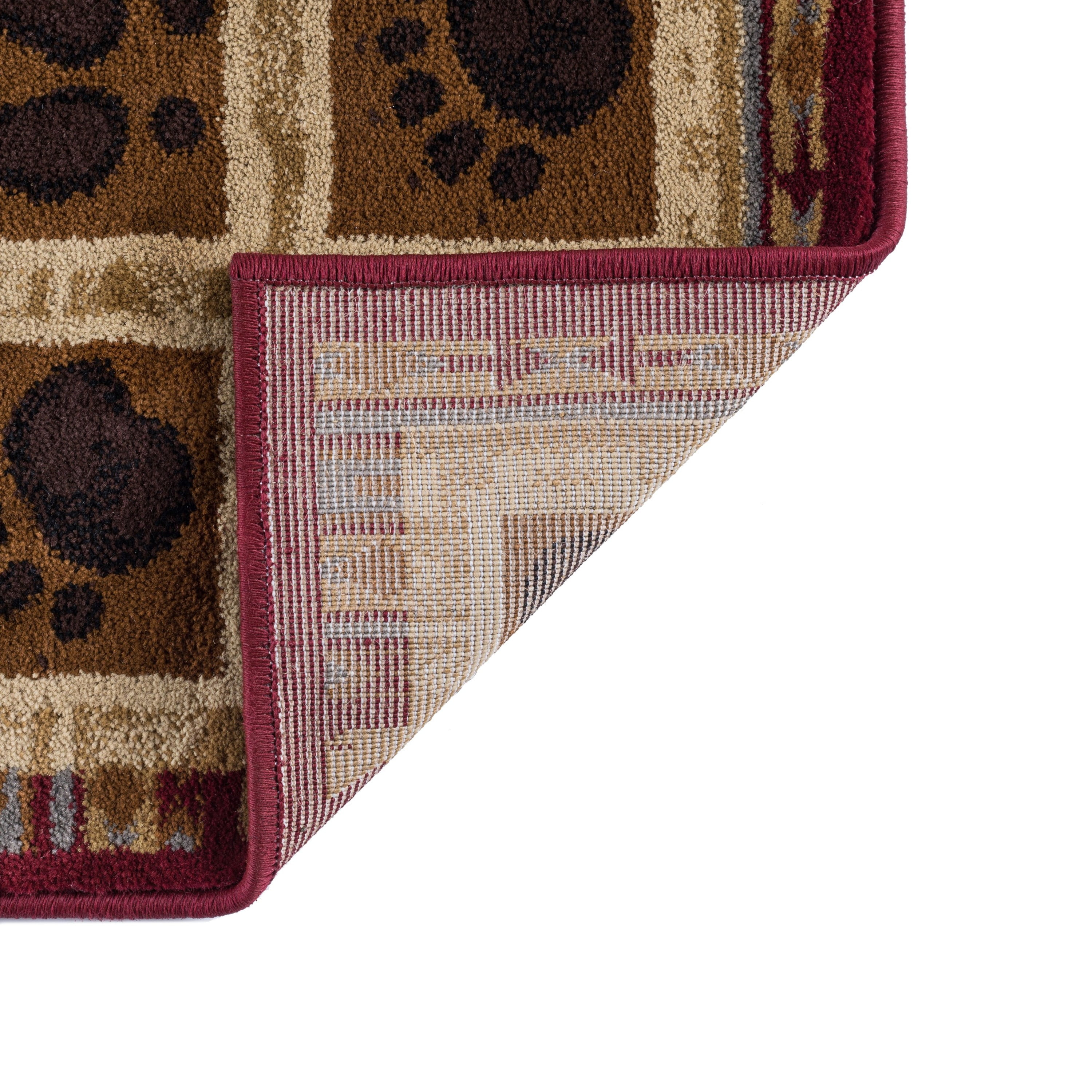 Nature Novelty 8' x 10' Red and Ivory Polypropylene Indoor Area Rug