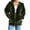 Army Green, variant on HomeDM Women's Velour Hooded Jacket Long Sleeve Full Zip Outerwear Soft Warm Velvet Jacket with Side Pockets