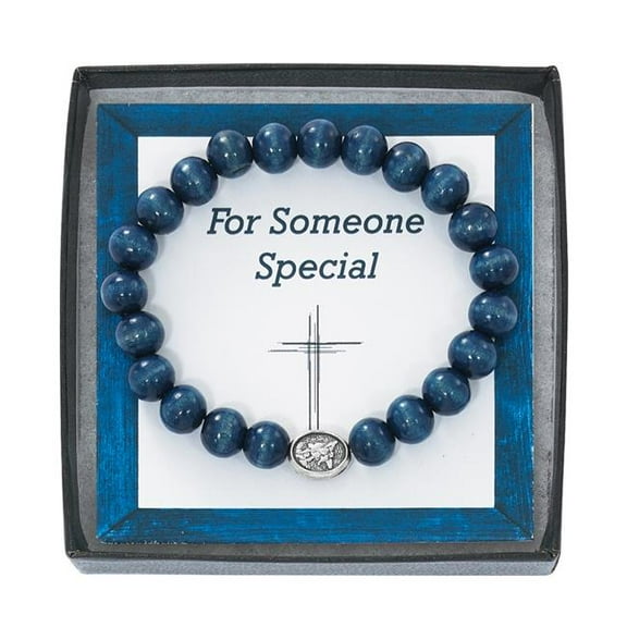 McVan  Blue Wood St Michael Bracelet Boxed