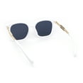 thumbnail image 4 of Womens Oversized Horn Rim Chain Arm Rectangle Designer Fashion Luxury Sunglasses White - Black, 4 of 4
