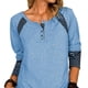 thumbnail image 4 of Blusa informal azul claro para uso diario, túnica elegante de manga larga con botones talla S, 4 of 6