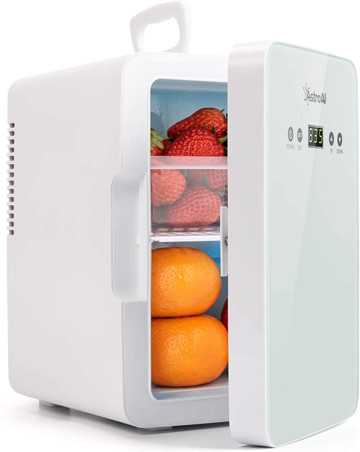 Thermoelectric Cooler and Warmer,Car Refrigerator,Mini Refrigerater for Home,Car 16L/17 Can Portable Electronic Mini Fridge Transparent Door Compact Fridge RV,Bedroom,Office,Dorm