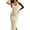Beige, variant on Women's Beach Cover Up Dress, Sun Protective Hollow Out Sundress with Backless Design, Fashion Strapless Skirt for Summer Spring Party and Daily Wear