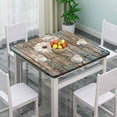 thumbnail image 2 of Fitted Tablecloth for Card Table, Wood and Flower Pattern Printed on Stain Resistant Polyester Table Cover, for Picnic Camping and Kitchen Dining Party, Fit for 32" x 32" Square Table, 2 of 4