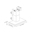 thumbnail image 5 of Blue Ocean ® 30" 760 CFM Stainless Steel Wall Mount Kitchen Range Hood (RHKE3), 5 of 11
