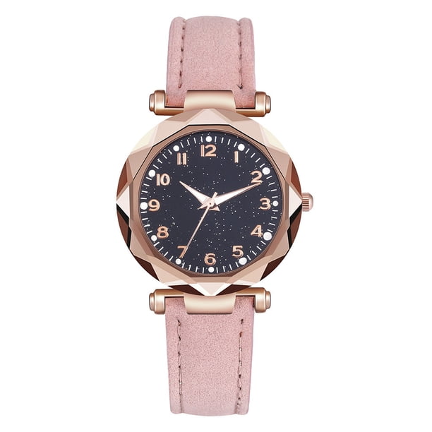Reloj de cuarzo para mujer, relojes para mujer, cielo nocturno, luminoso, tendencia, esfera digital, reloj de cuarzo de moda informal, reloj de cuarzo
