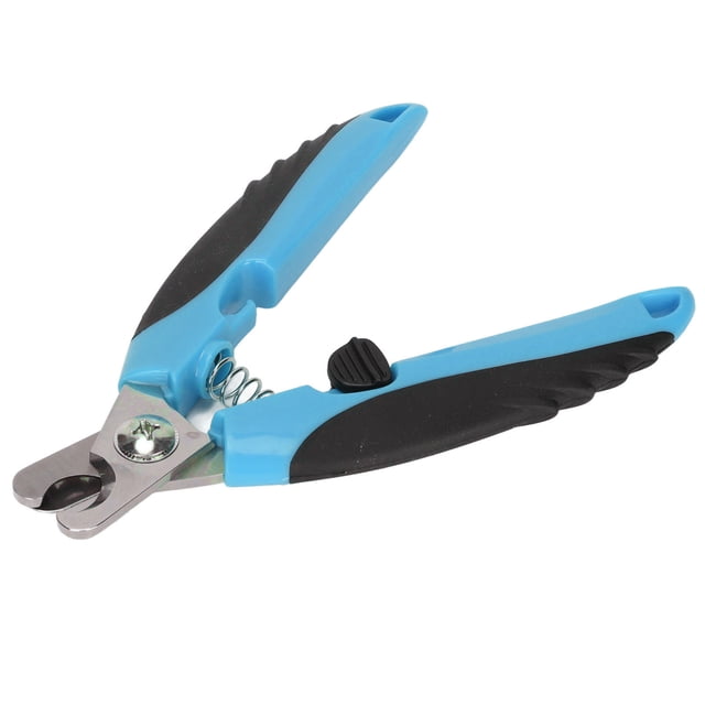 Tijeras para uñas para mascotas, cortauñas profesional de acero inoxidable para mascotas con mangos ergonómicos para perros y gatos, azul y negro PTk111