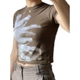 thumbnail image 3 of Blotona Women Vintage Graphic Print Crop Tops Harajuku Short Sleeve Fairy Grunge Aesthetic Cute Tee E-Girl T Shirt Tops Brown Streetwear, 3 of 9