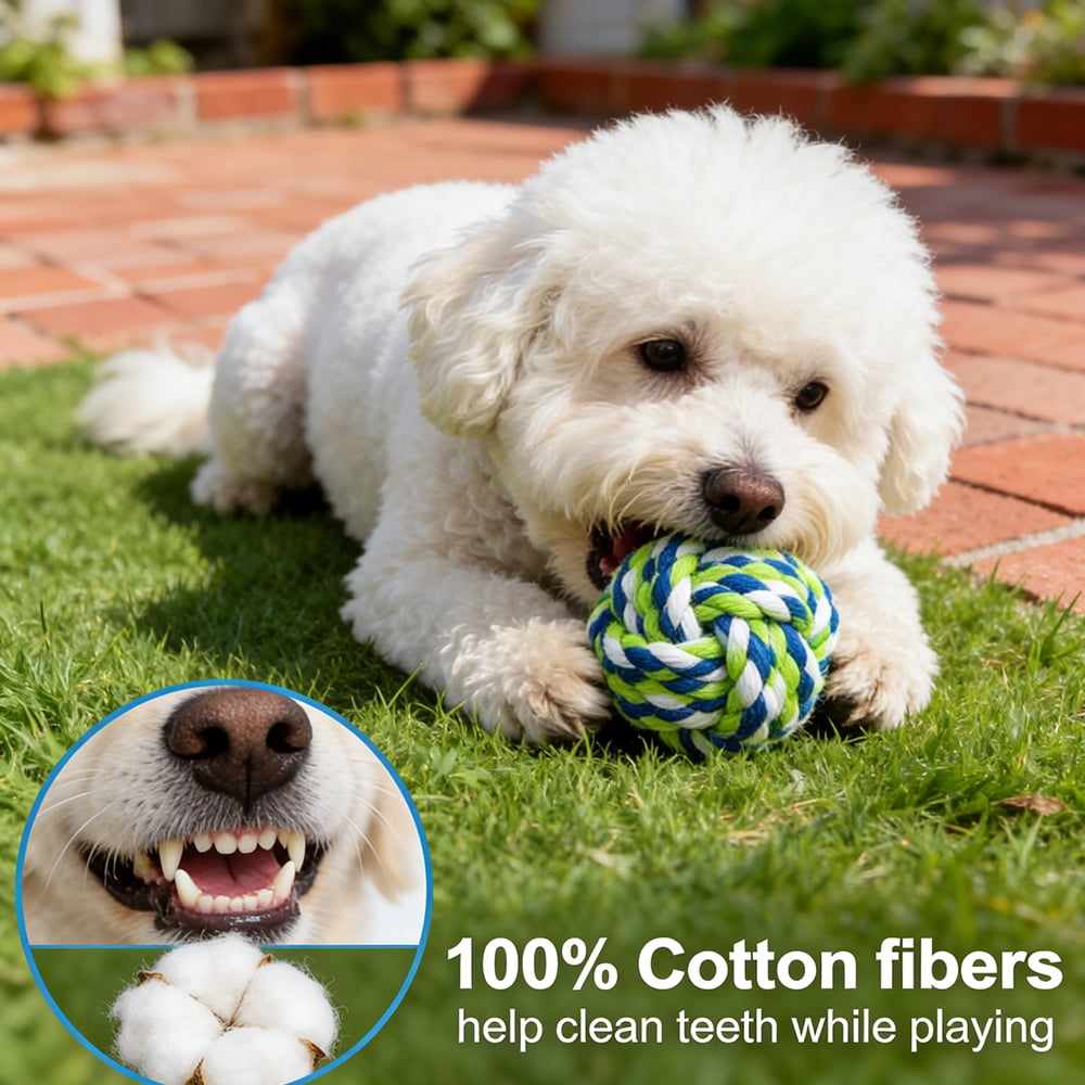 BOBHUI Dog Toys for Aggressive Chewers, Dog Balls for Large Breeds, Heavy Duty Cotton Rope Chew Toys with Tough Twisted for Medium Breeds, 10 Pack Indestructible Chew Toys