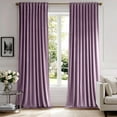 thumbnail image 2 of Lavender Velvet Curtains 90 inches 2 Panels - Luxury Room Darkening Window Drapes for Bedroom Living Room Thermal Insulated Super Soft Blackout, Back Tab Rod Pocket Pinch Pleated, Purple, 2 of 13