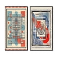 thumbnail image 2 of Designart "Vintage Bauhaus Stamp Geometric Retro III" Modern Geometric Framed Wall Art Set Of 2 - Modern Blue Gallery Wall Frame Set For Home Decor, 2 of 6