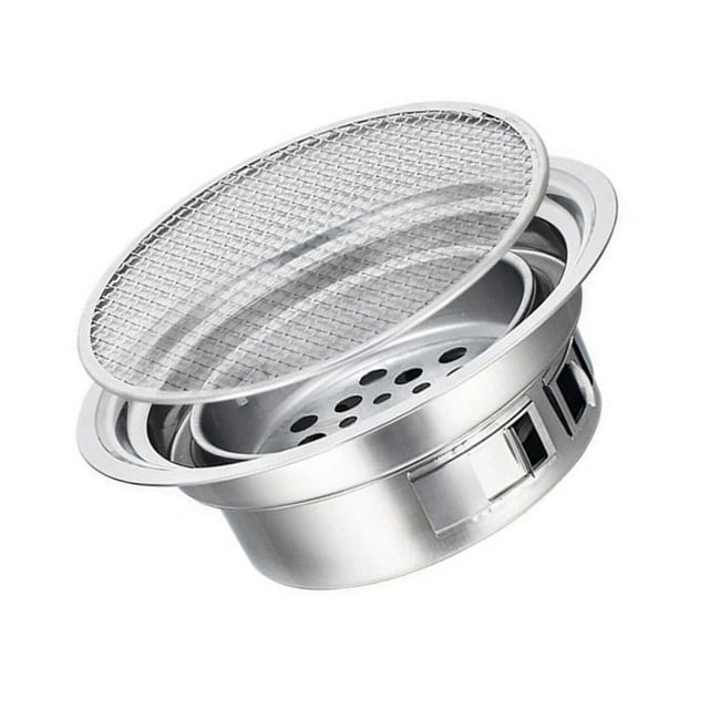 RENACLIPY 1 Ensemble Poêle Bbq Coréen Portable en Acier Inoxydable Compact pour la Maison et l'Extérieur