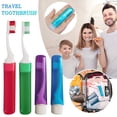 thumbnail image 3 of 4 Pcs Travel Toothbrush Set Mini Toothbrushes Soft Portable Toothbrushes Travels with Tooth Brush Cover Small Folding Individually Wrapped for Camping Home, 3 of 9