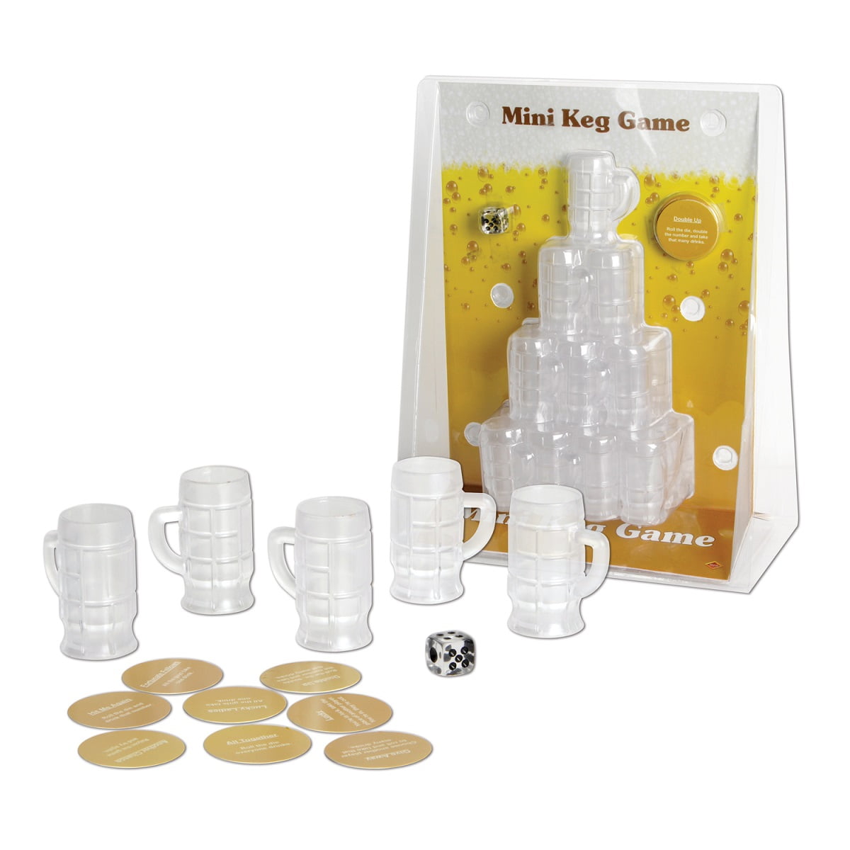 Beige and White Mini Keg Drinking Party Game - Walmart.com ...