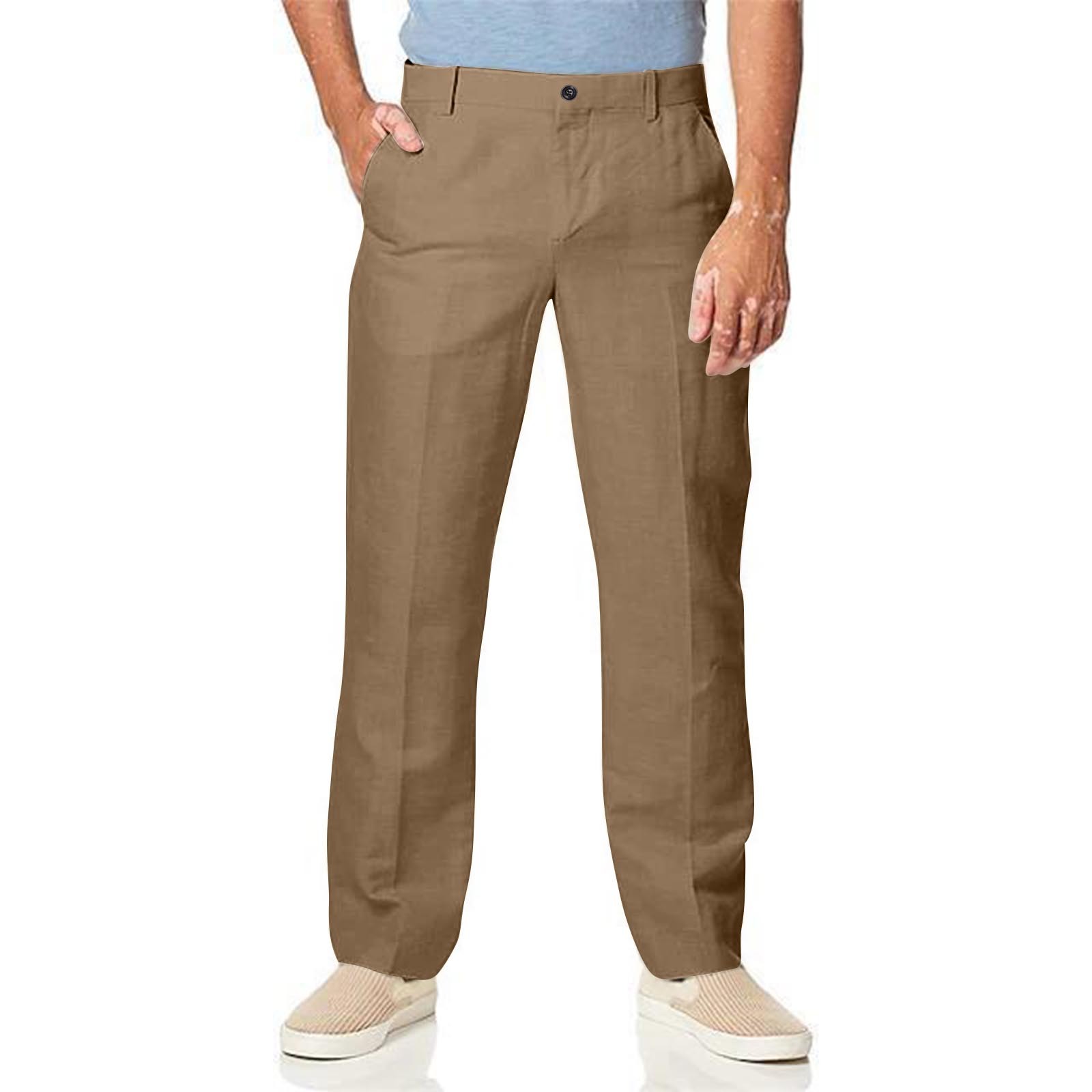 Pantalon De Loisir Homme Taille élastique - Coupe Droite, Infroissable - Pour Toutes Saisons Et Occasions Décontractées