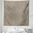 thumbnail image 1 of Geometric Tapestry, Abstract Mosaic with Half Spirals Forming Digital Circle Lace Display, Fabric Wall Hanging Decor for Bedroom Living Room Dorm, 5 Sizes, Sepia Ruby Dark Blue, by Ambesonne, 1 of 1
