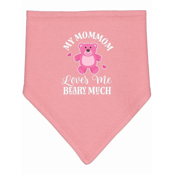 Inktastic Mommom Loves Me Girls Bear Baby Bandana Bib