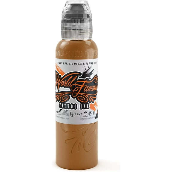 World Famous Tattoo Ink - Professional Tattooing Pigments - Caramel 1oz
