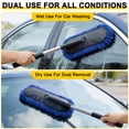 thumbnail image 4 of GARITIN Car Duster, Microfiber Car Cleaning Brush with Extendable Handle, Scratch-Free for SUV Truck RV Roof Windshield, Wet/Dry Washable Head, Blue, 4 of 7