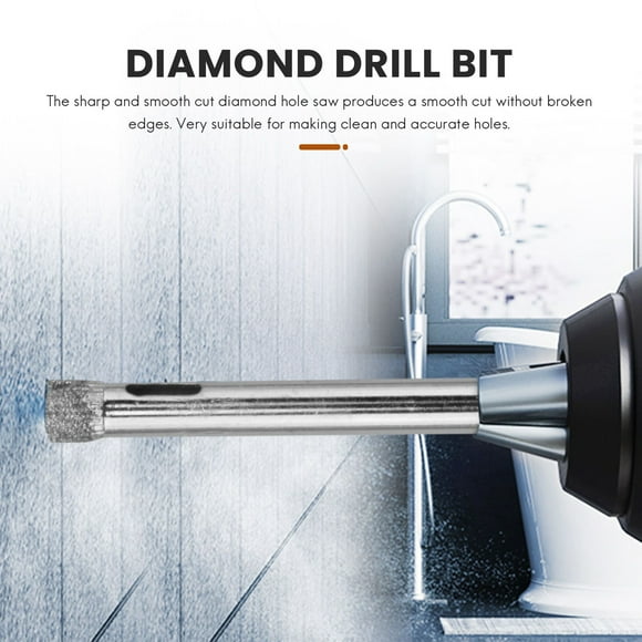 50Pcs Diamond Coated Drill Bit Set 6mm Diamond Tipped for Tile, Glass, Ceramics, Porcelain, Marble